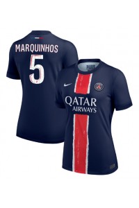 Paris Saint-Germain Marquinhos #5 Voetbaltruitje Thuis tenue Dames 2024-25 Korte Mouw